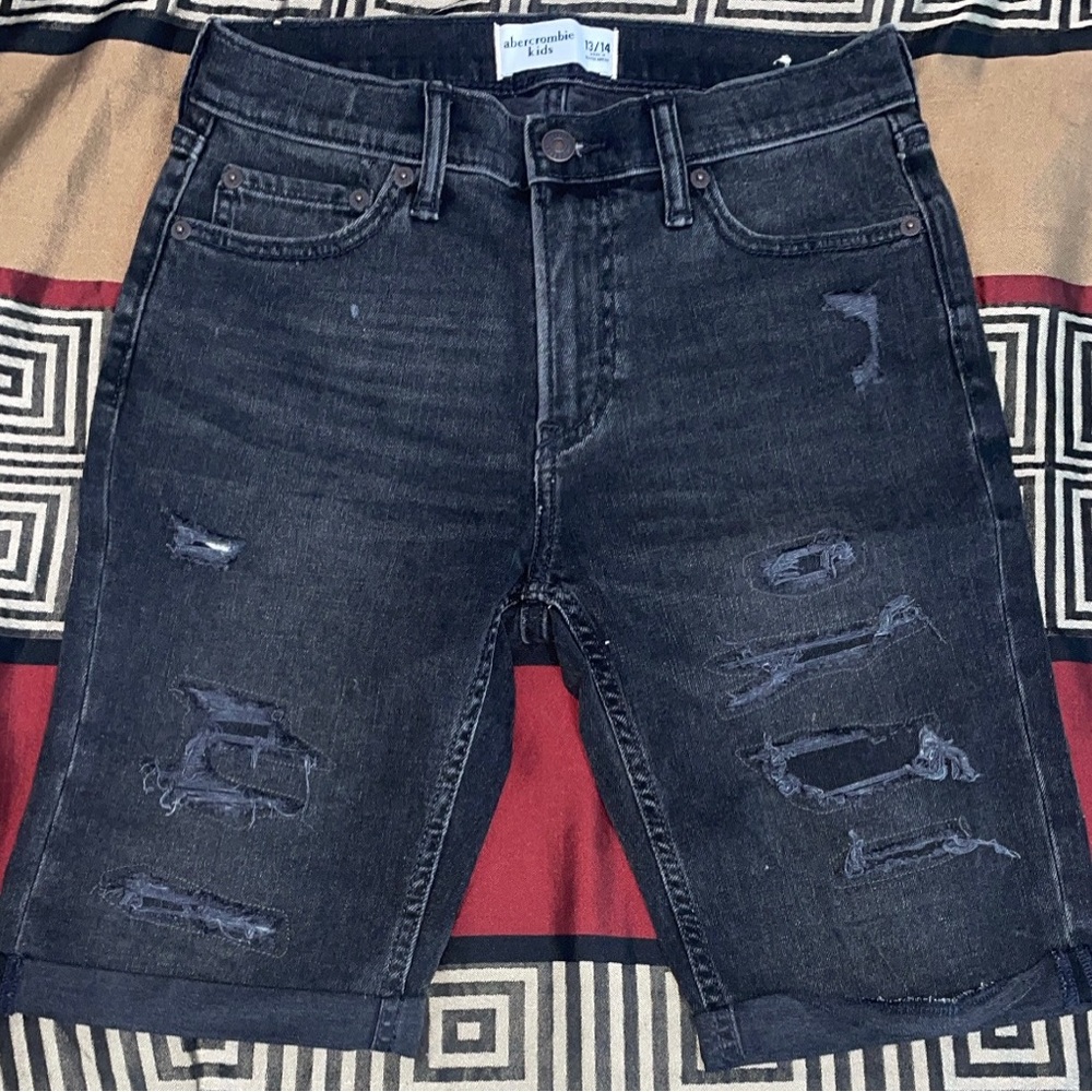 Abercrombie black jean shorts